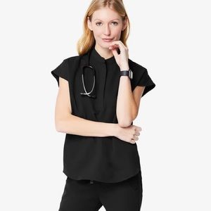 Figs Black Rafaela Scrub Top